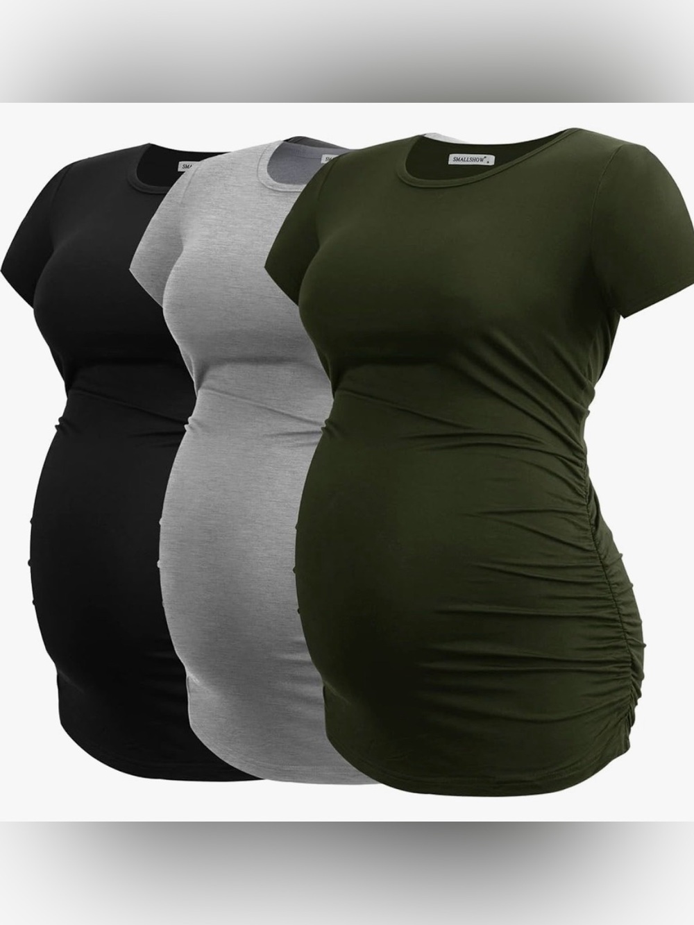 Ruched Side Maternity T-Shirts  - xxl - set of 3 tops